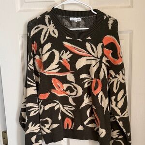 Baltic Born Green and Orange Patterned Sweater